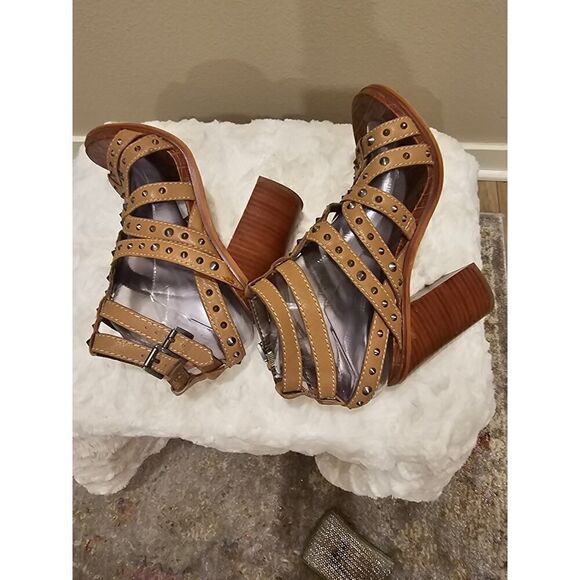Sam Edelman Stacked Heel Studded Sandals Heels Size 7.5 - Picture 6 of 10